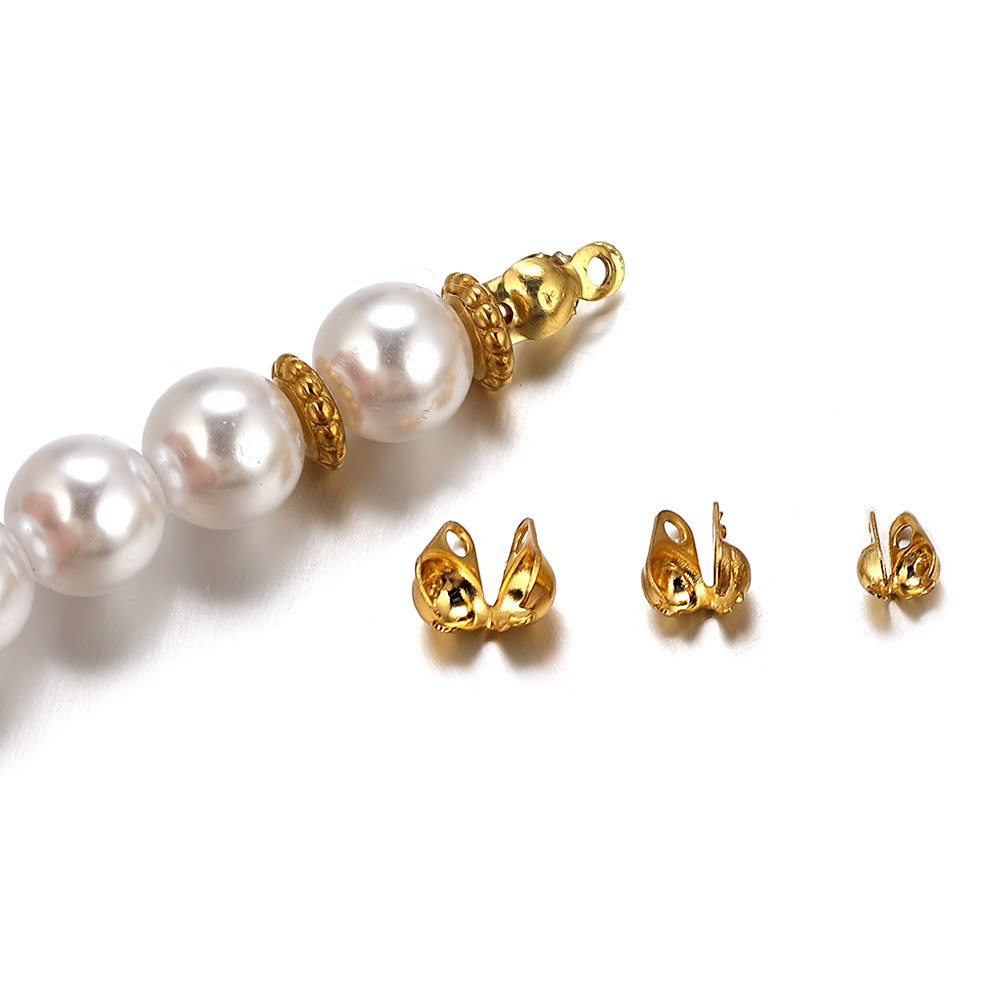 Jewelry Making Beads - 50/100 個ステンレス鋼クラスプフッククリンプビーズエンドコネクタビーズネックレス DIY ジュエリーブレスレット作成アクセサリー