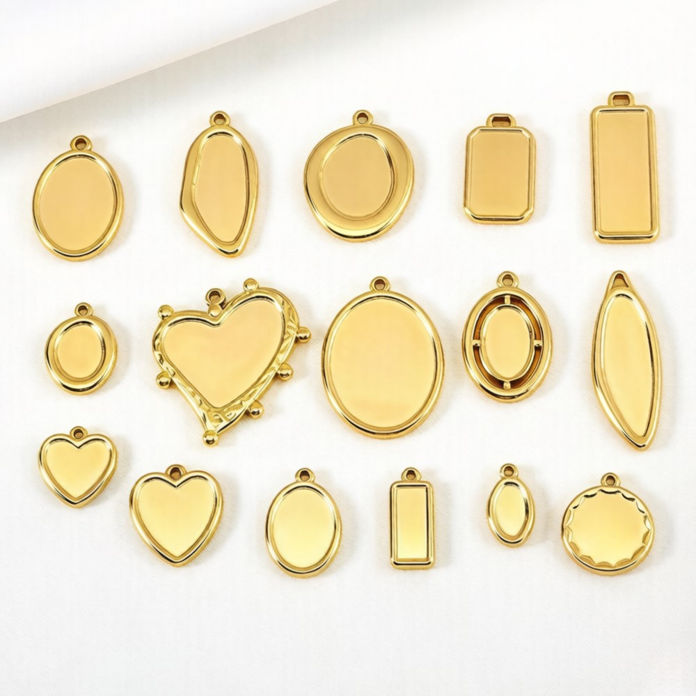 Jewelry Making Resin - 5個入り1個入り色褪せないステンレス不規則ベゼルチャームペンダントトレイブランクカボションベースDIYレジンカメオジュエリー製作用品クラフト