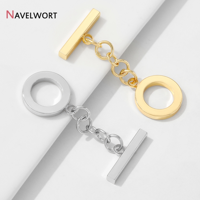 Toggle Clasp Gold - 18K金メッキ真鍮製ラウンドOTクラスプ、DIYファッションブレスレットネックレス製作アクセサリー、トグルクラスプフックコネクター
