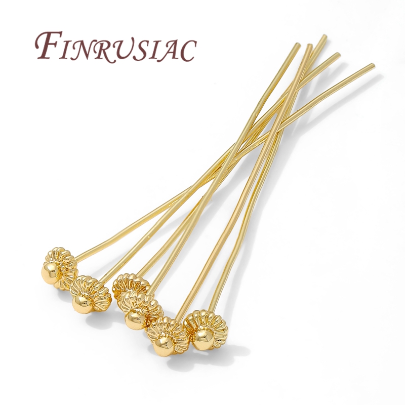 Jewelry Making Articles - 10/20個/ロット 18K金メッキピン ジュエリー製作用品用、真鍮製フラワーピン イヤリングアクセサリー用、DIYジュエリーパーツ
