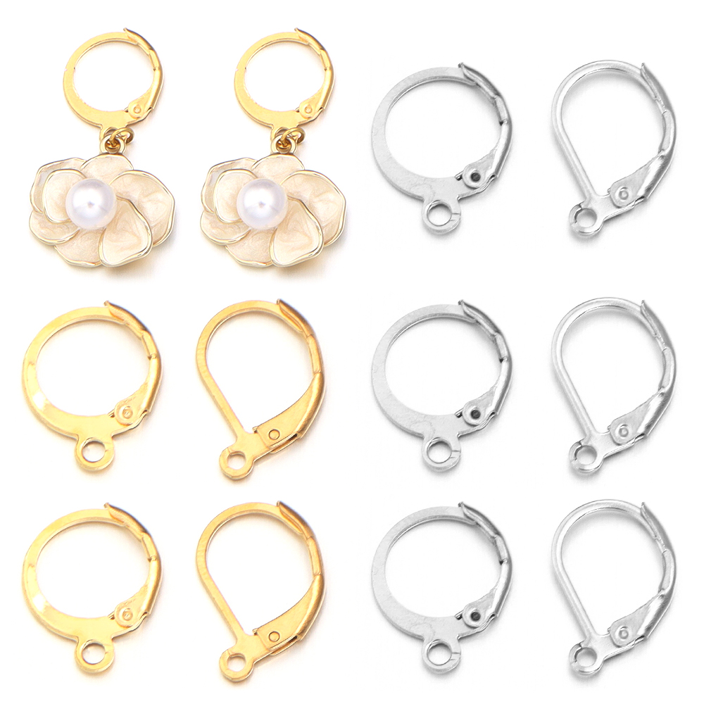 Jewelry Making Articles - 20 ピース/ロットステンレス鋼耳フックラウンドイヤリングフックイヤーワイヤー DIY ジュエリーメイキング用イヤリング所見用品アクセサリー