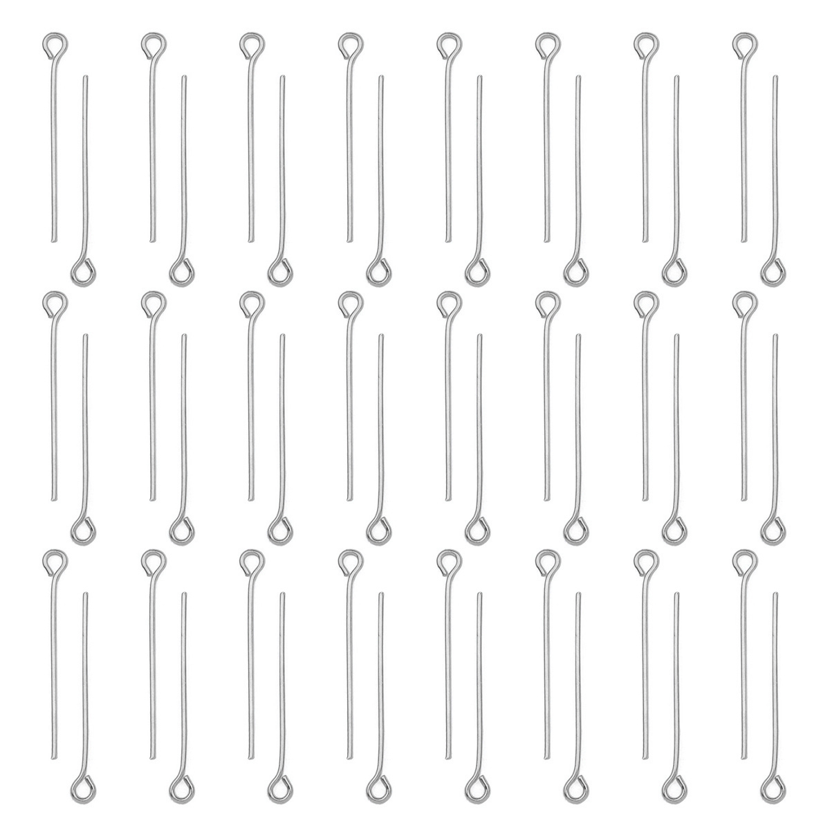 Jewelry Making Drill - 100個/ロット ステンレス製アイピン DIYジュエリーアクセサリー イヤリング ビーズ用アイピン フラットヘッドピン
