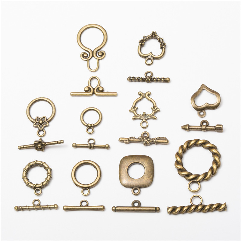 Toggle Clasp Gold - 10 セット合金金属 OT トグルクラスプコネクタネックレス所見アンティークブロンズカラーエンドクラスプフックジュエリーアクセサリー