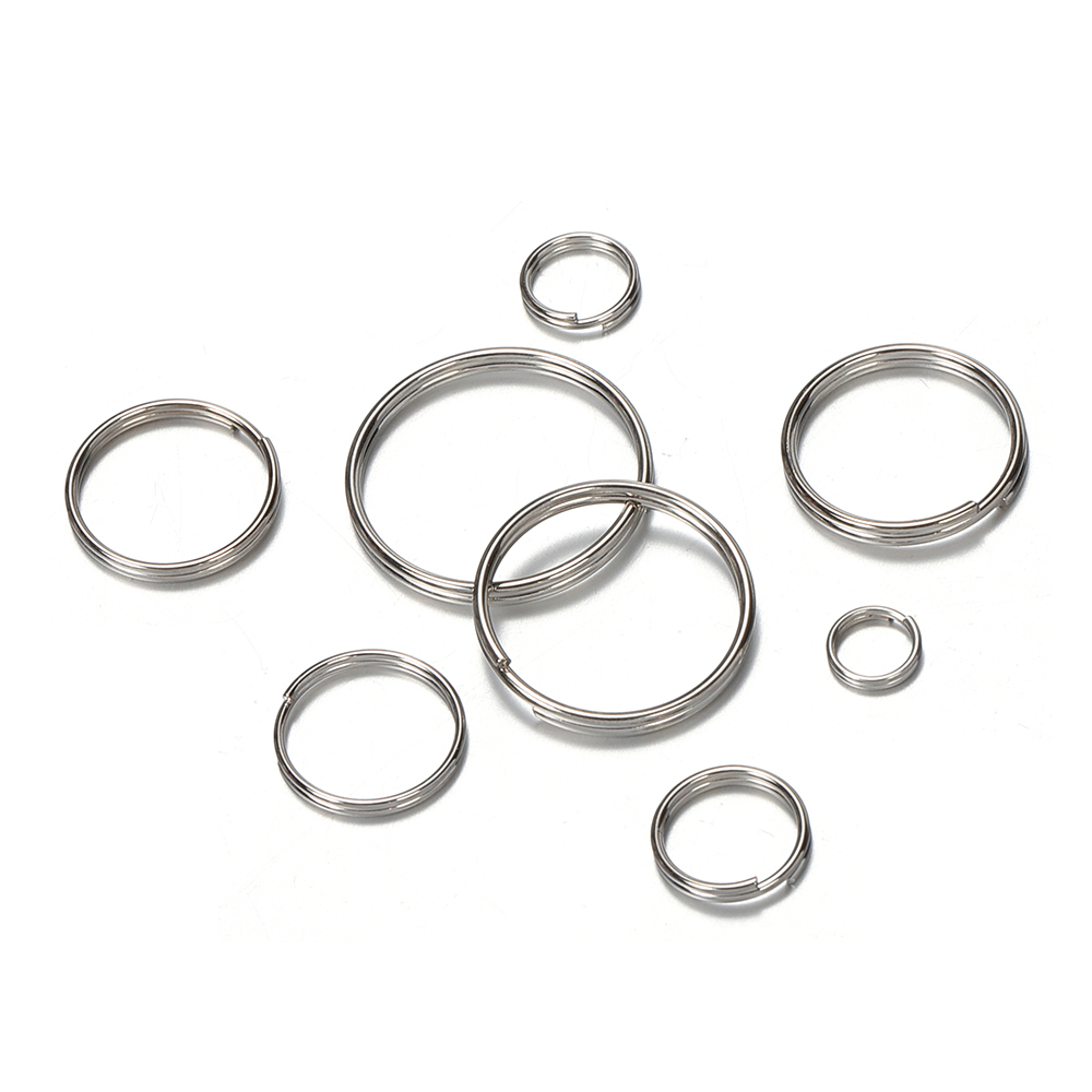 Jewelry Making Jump Rings - 50 個 6/8/10/12/14/16/18/20 ミリメートル金属ダブルリングキーホルダーコネクタ DIY キーホルダーキーリングジュエリー作成アクセサリー用