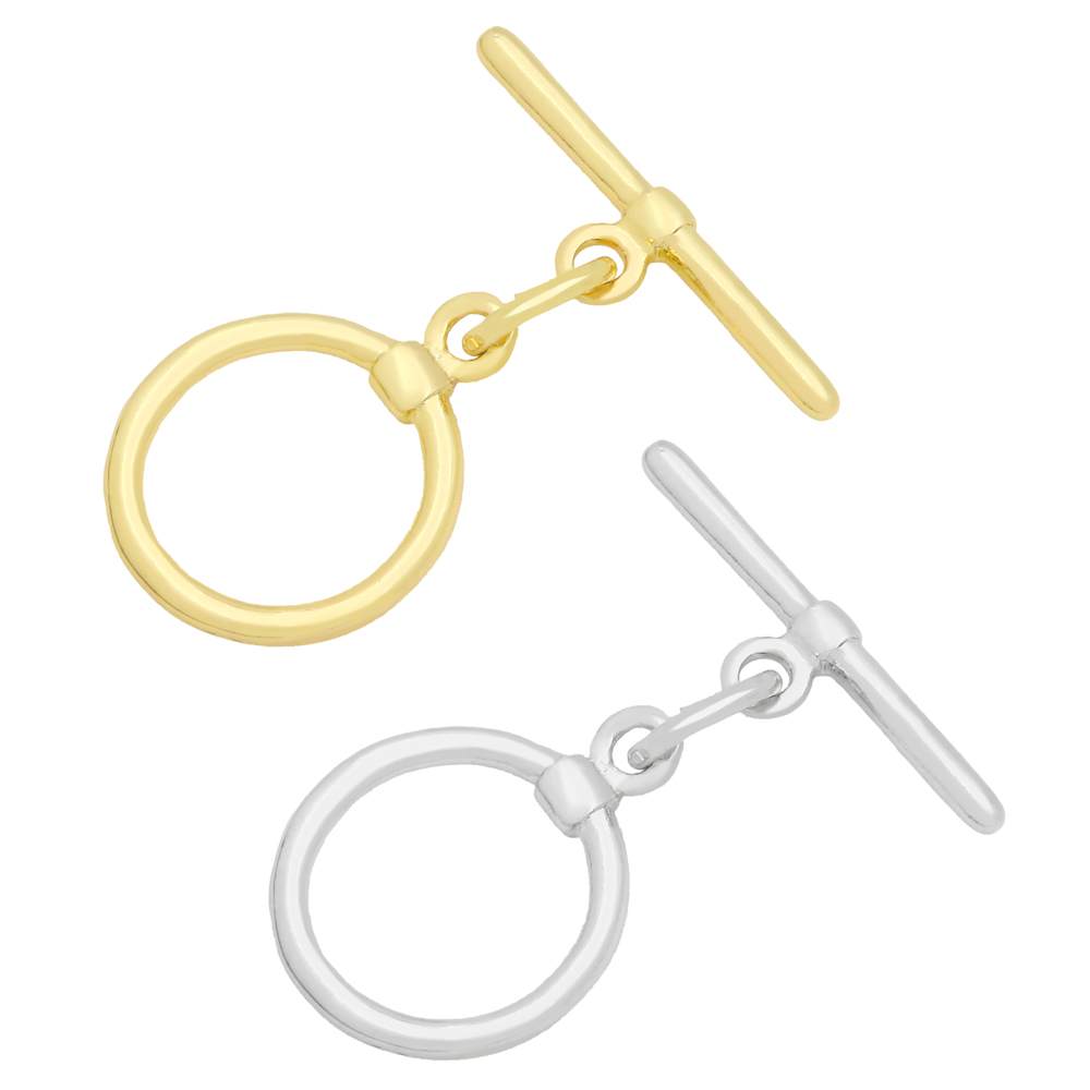 Toggle Clasp Gold - OCESRIO トレンディなトグルラウンドクラスプジュエリー作成用本物の金メッキ銅ファスナーコネクタジュエリー用 cnta069
