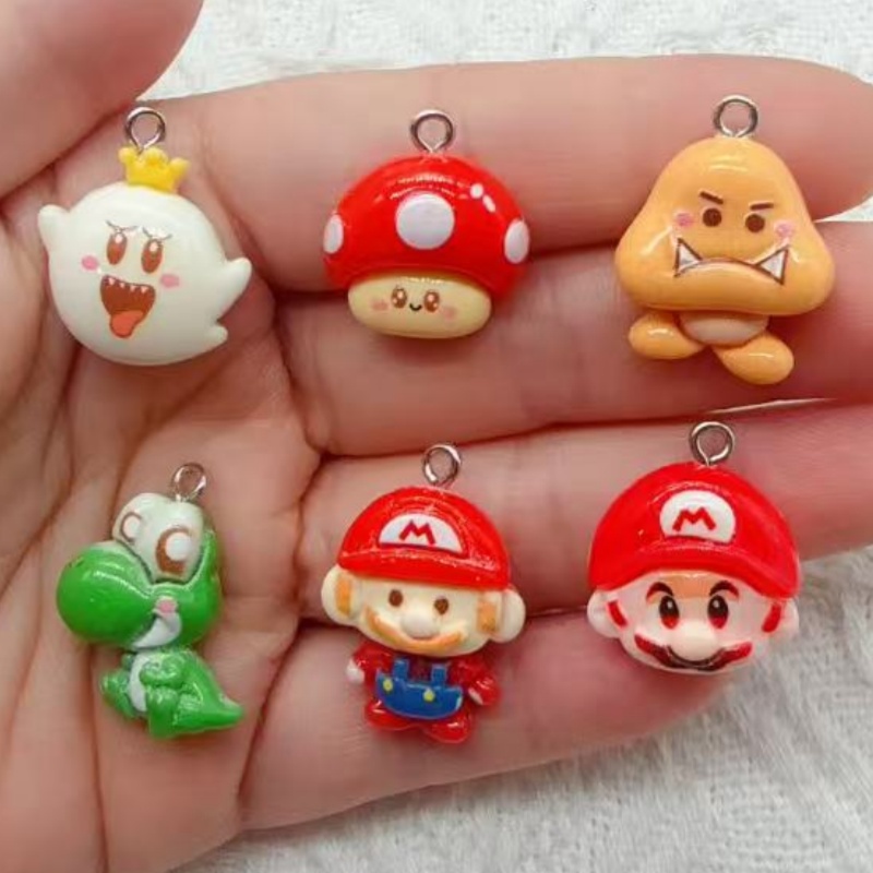 Jewelry Making Resin - 10個入り樹脂製漫画ペンダント、DIYジュエリー製作イヤリング、キーホルダーアクセサリー