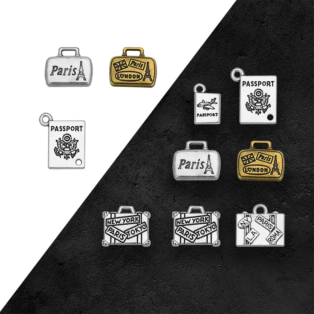 Jewelry Making In London - アンティーク銀メッキのパスポートケース,旅行チャーム,職人のジュエリーを作るために,卸売