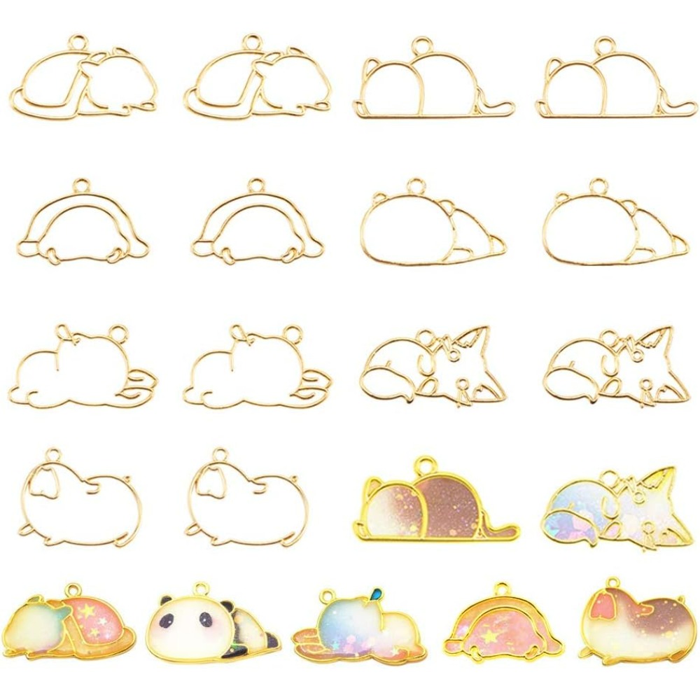 Hibernatorテーマのオープンベゼルチャーム、合金フレ - Jewelry Making Resin のレビューと価格