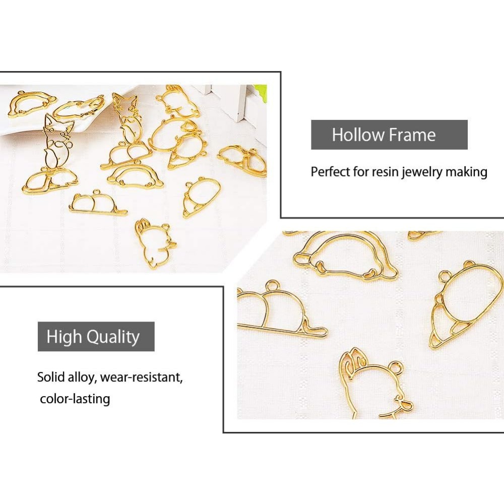 Hibernatorテーマのオープンベゼルチャーム、合金フレ - Jewelry Making Resin のレビューと価格