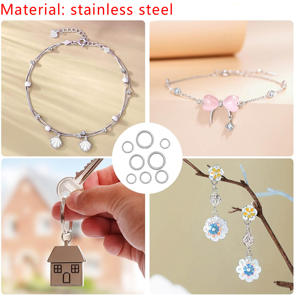1200個のステンレス製ジャンプリング＆スプリットリングコネ - Jewelry Making Jump Rings のレビューと価格