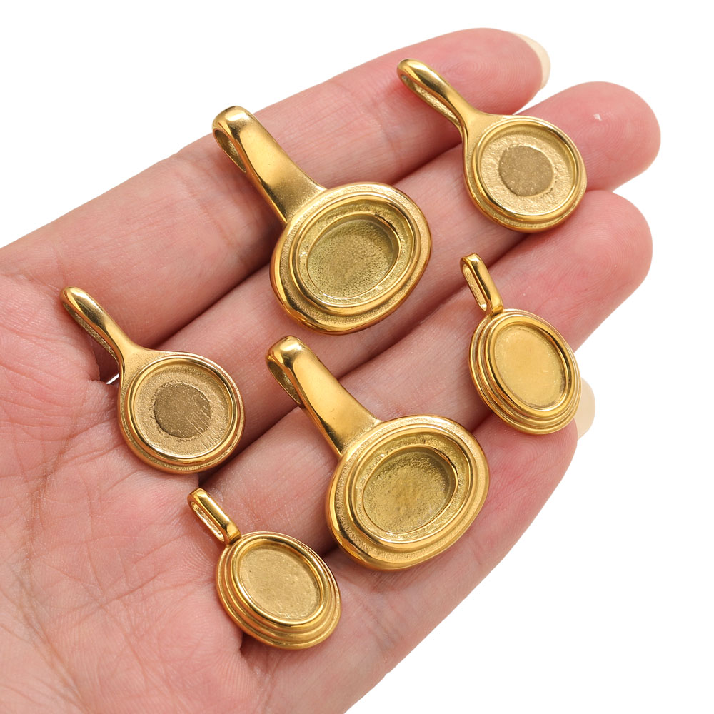 5 個ステンレス鋼ラウンドオーバルトレイベゼルブランクペンダ - Jewelry Making Resin のレビューと価格