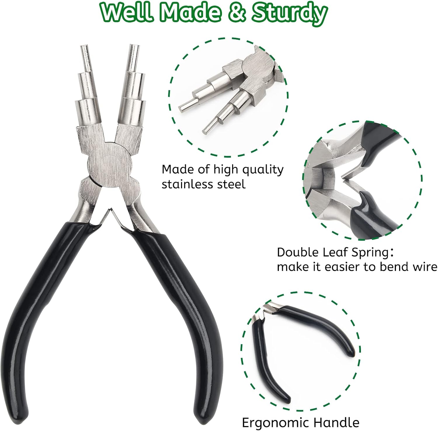 6ステップワイヤー・ループ・プライヤー、滑り止めハンドル付き - Jewelry Making Anvil のレビューと価格
