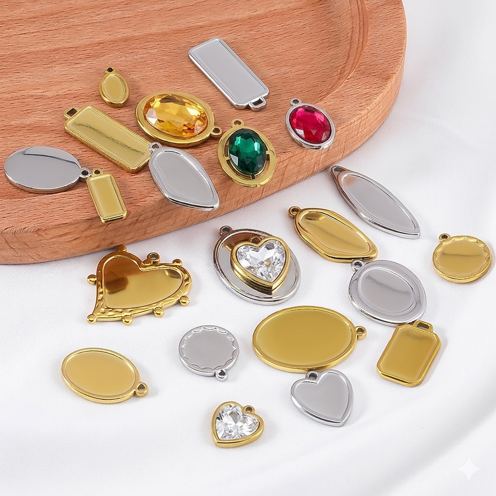 5個入り1個入り色褪せないステンレス不規則ベゼルチャームペン - Jewelry Making Resin のレビューと価格