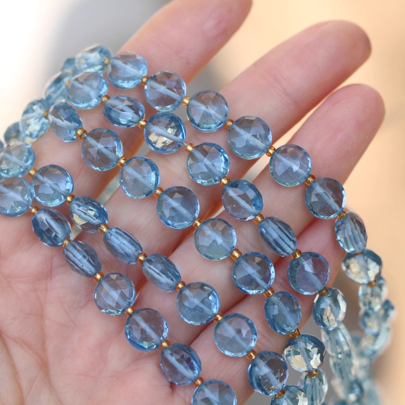 5 個のルースビーズ ロンドンブルートパーズ ファセットカッ - Jewelry Making In London のレビューと価格