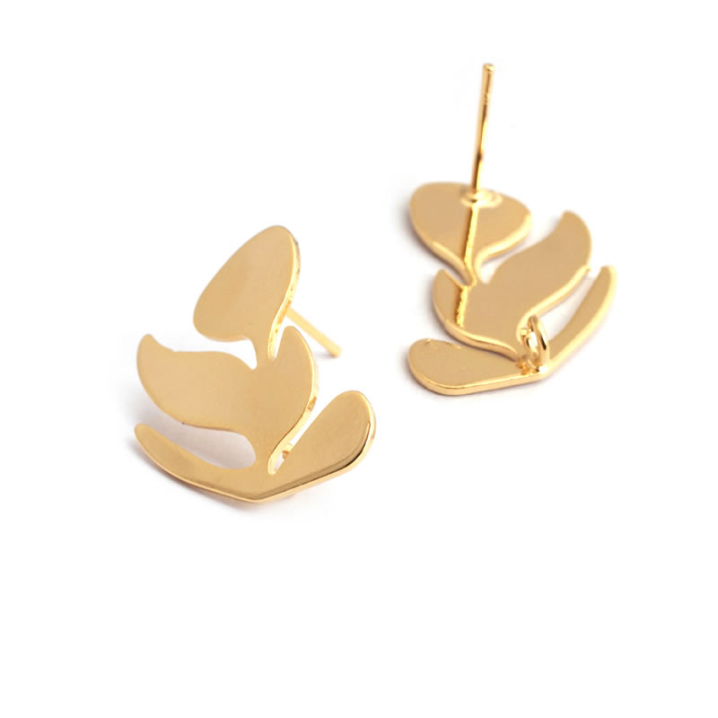 真ちゅう製の蓮の葉,18Kゴールドカラー,木の葉の枝,イヤリ - Jewelry Making Set のレビューと価格