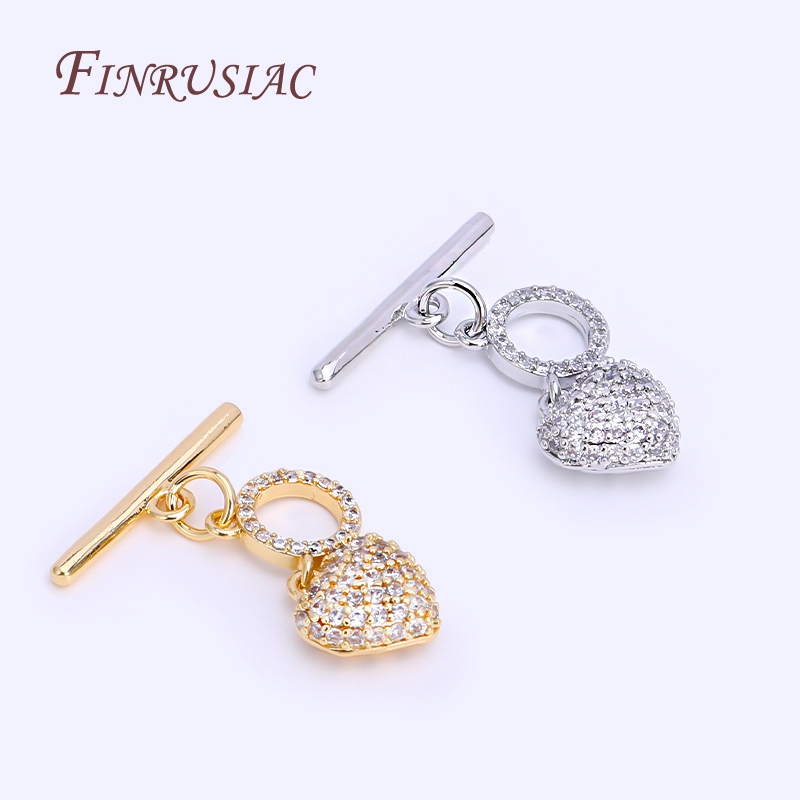 18K金メッキのハート型トグルクラスプ,ジュエリー作り,象眼 - Toggle Clasp Gold のレビューと価格