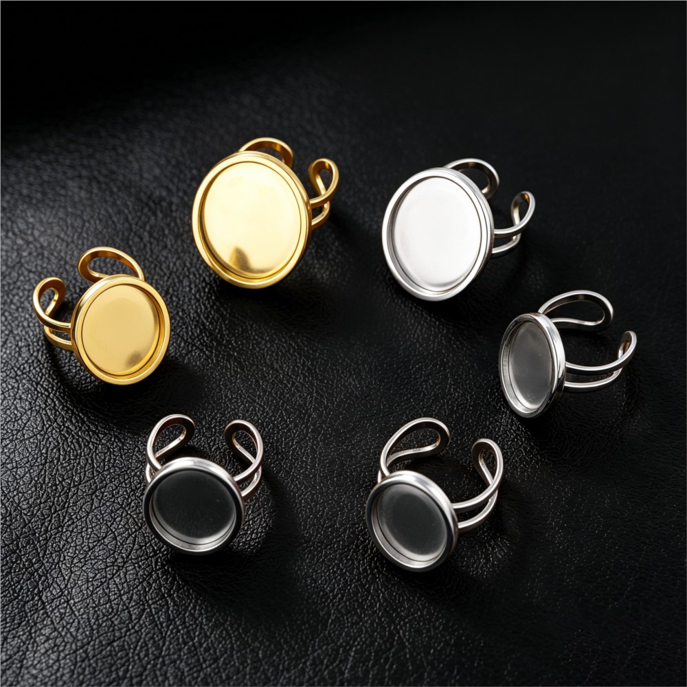 2個入り ステンレス製 スクエア型 フラットブランクベース  - Jewelry Making Resin のレビューと価格