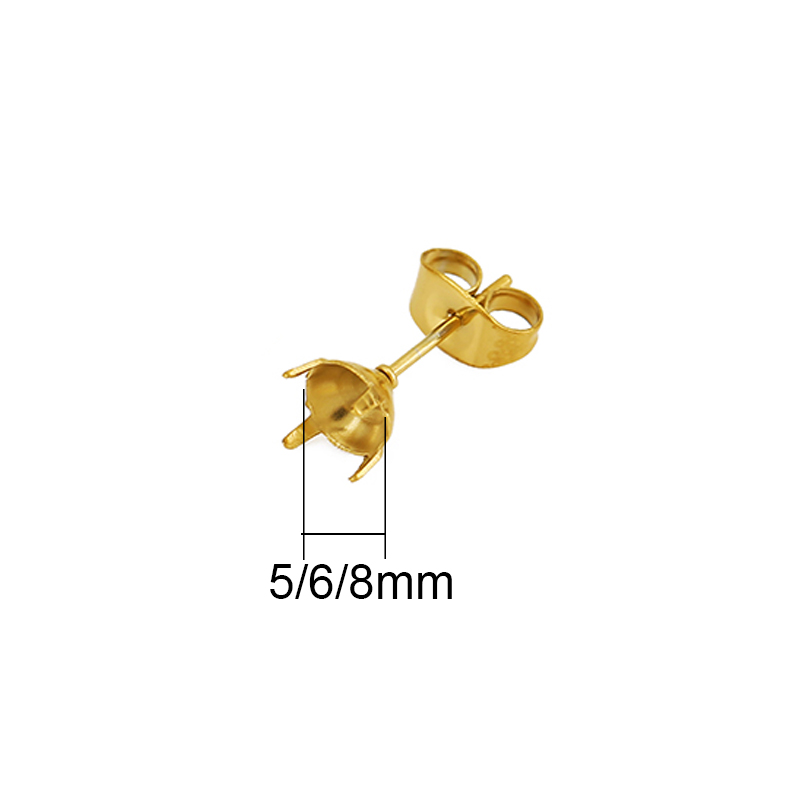20個入りPVD加工ステンレスイヤリング用石留め具（5mm、 - Jewelry Making Set のレビューと価格