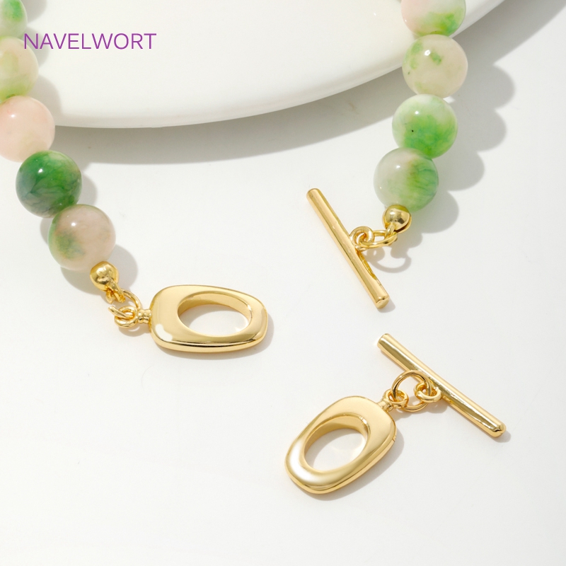 18K ゴールドメッキ真鍮不規則な OT クラスプトグルクラ - Toggle Clasp Gold のレビューと価格