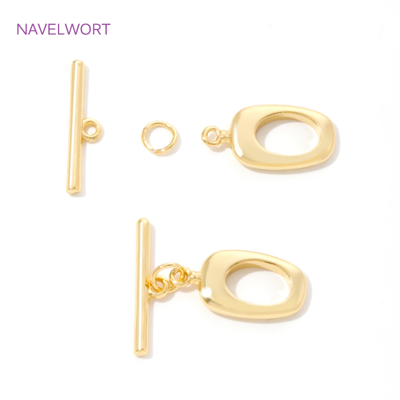 18K ゴールドメッキ真鍮不規則な OT クラスプトグルクラ - Toggle Clasp Gold のレビューと価格