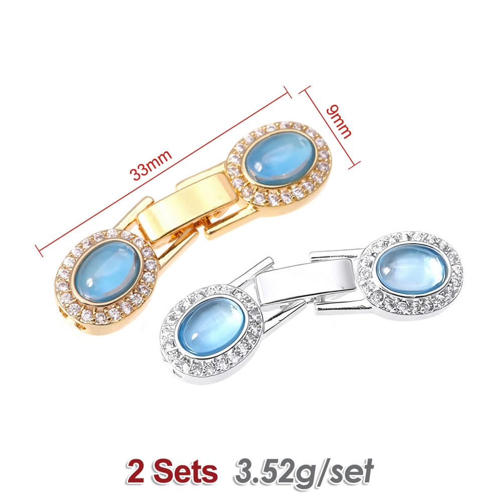 2 セット 18K ゴールドカラー真鍮とジルコンの楕円形ブレ - Jewelry Making Set のレビューと価格