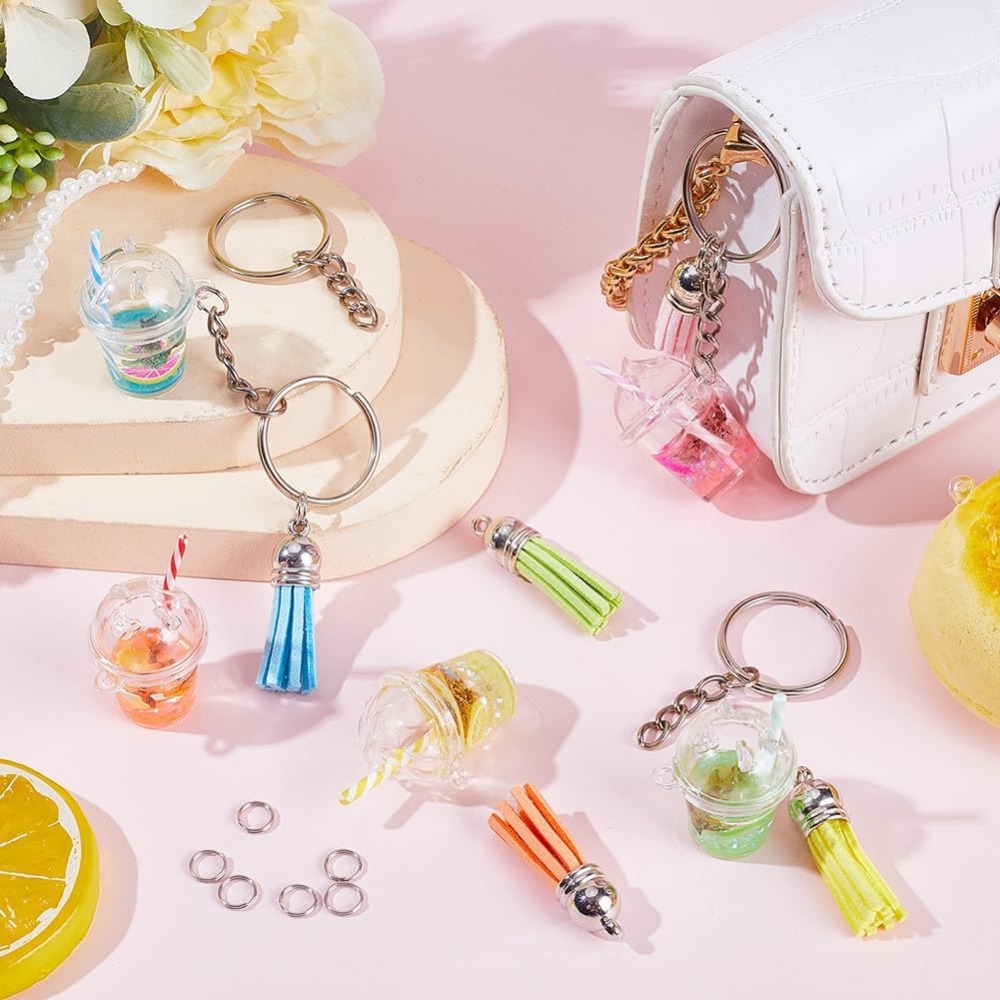 ジュエリー作り用のバブルティーキーホルダーキット,バブルチャ - Jewelry Making Set のレビューと価格