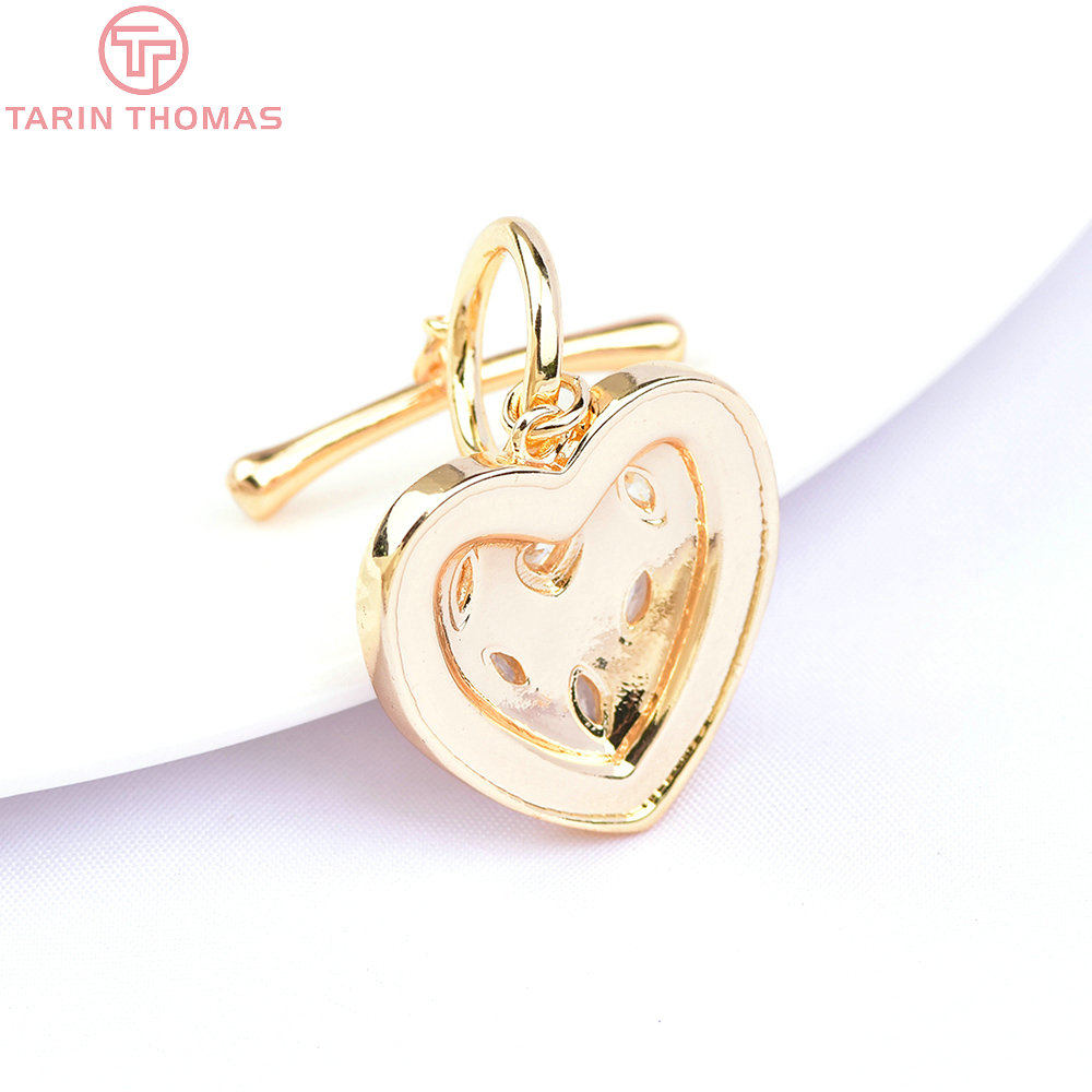 2セット6395ゴールドメッキ真ちゅうとジルコンのトグルクラ - Toggle Clasp Gold のレビューと価格