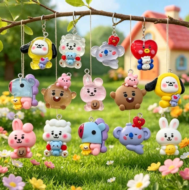 7 個 BT21 樹脂漫画チャーム DIY アクセサリークラ - Jewelry Making Resin のレビューと価格