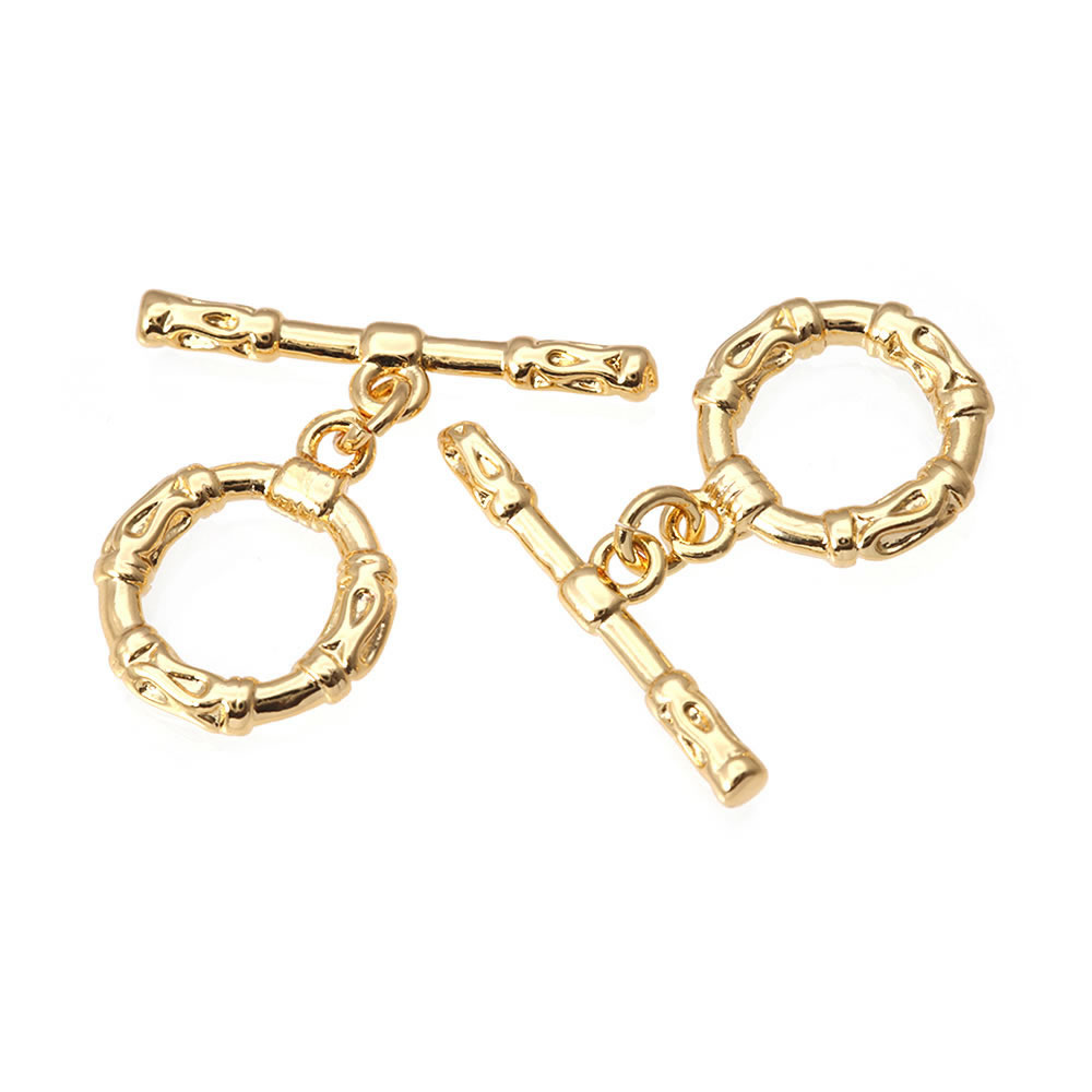 6セット 18Kゴールドカラー 真鍮製 丸型O型トグルクラス - Jewelry Making Set のレビューと価格