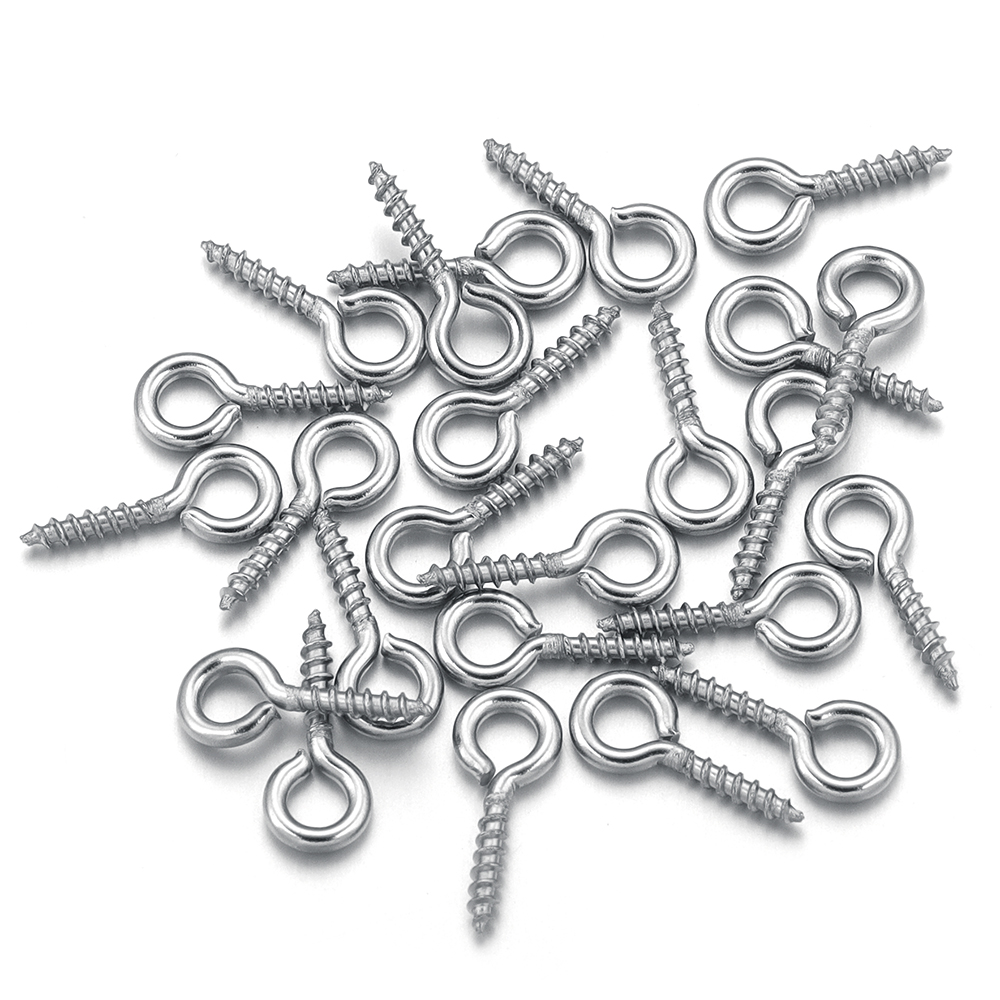 100 ピース/ロットステンレス鋼ミニスクリューアイピンペン - Jewelry Making Drill のレビューと価格