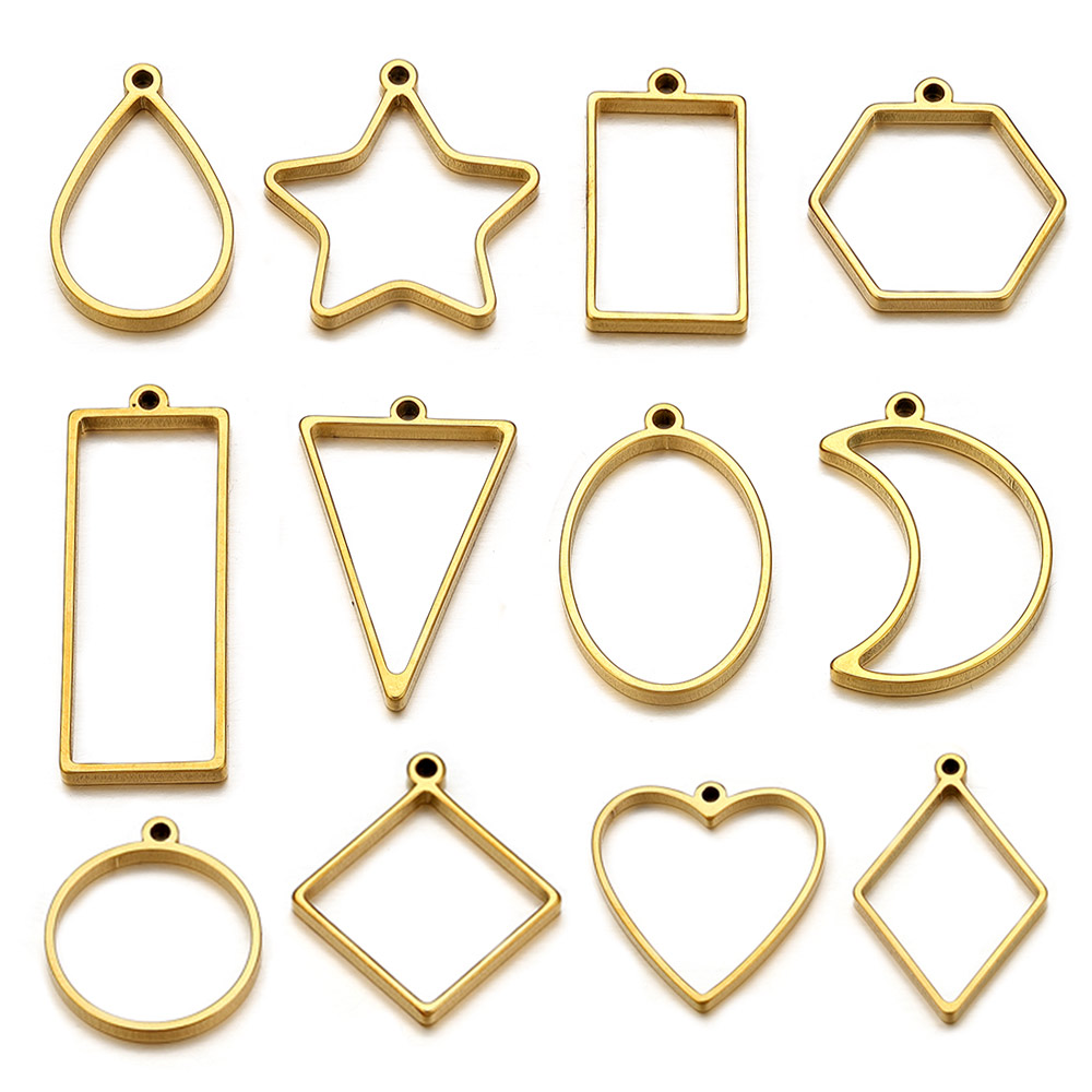 10個入り ステンレス製 幾何学模様 メタルコネクターチャー - Jewelry Making Resin のレビューと価格