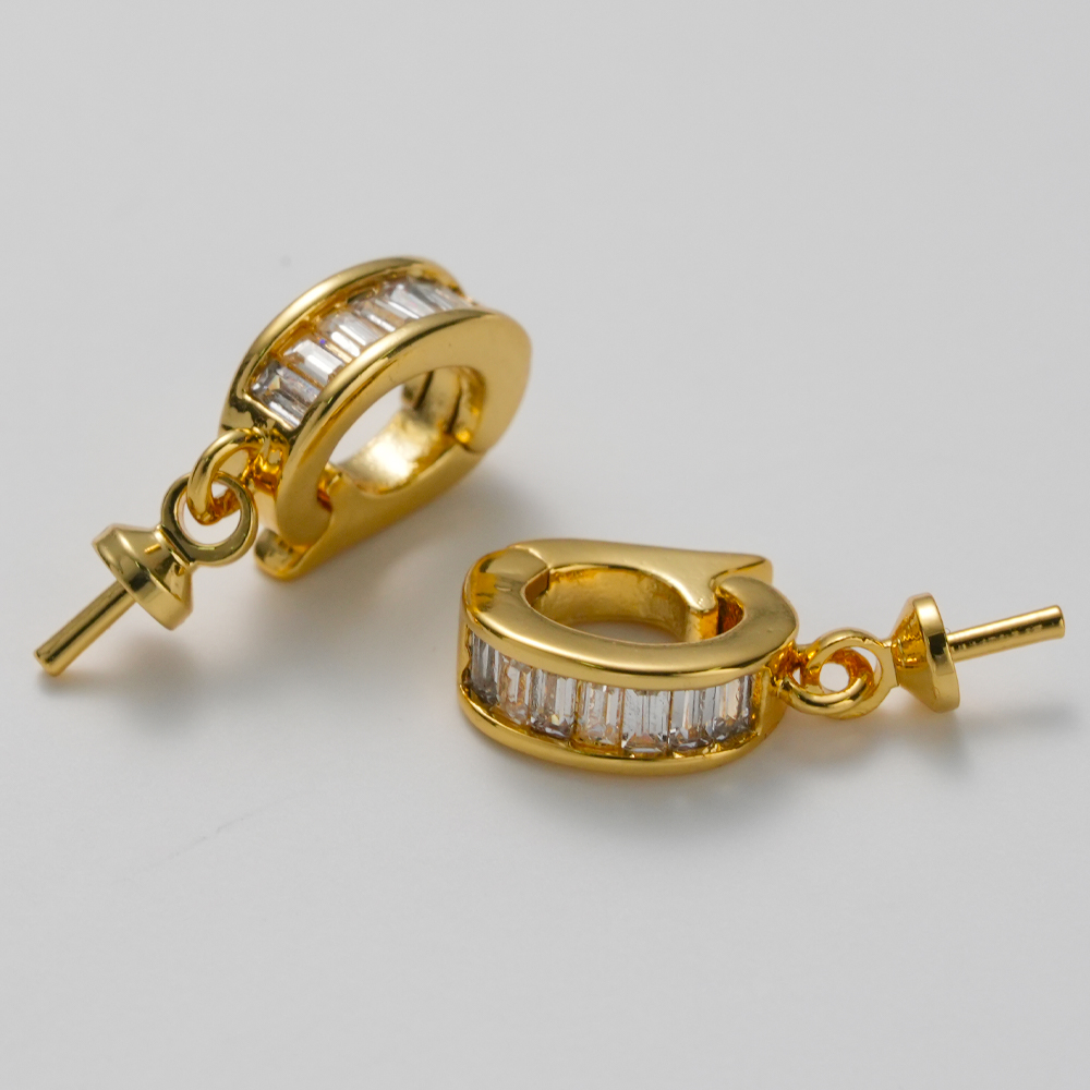 2個 18K金メッキ真鍮製アイピンベイルペグ ラインストーン - Jewelry Making Drill のレビューと価格
