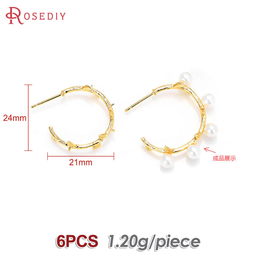 6 個 18 K ゴールドカラー真鍮ハーフピンラウンドスタッ - Jewelry Making Set のレビューと価格