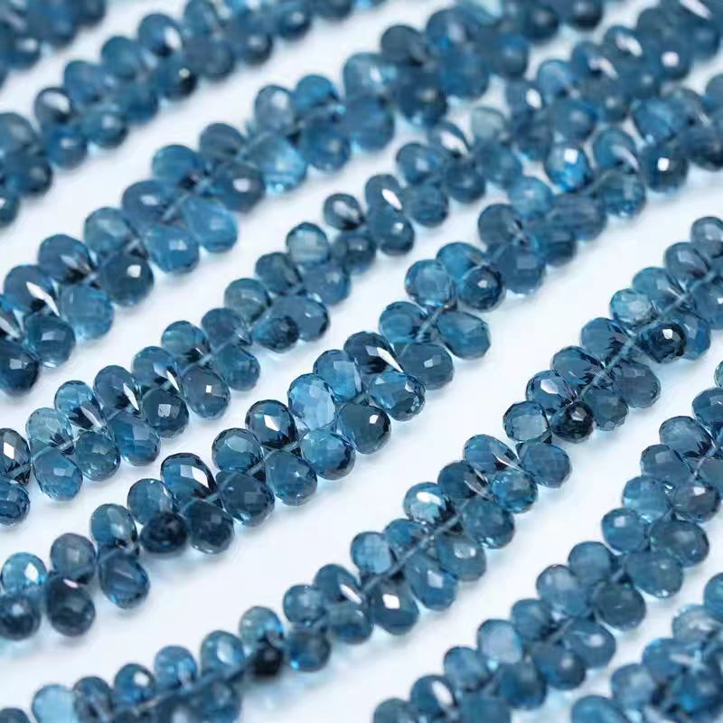 6A ロンドンブルートパーズ ドロップファセットカット 5- - Jewelry Making In London のレビューと価格