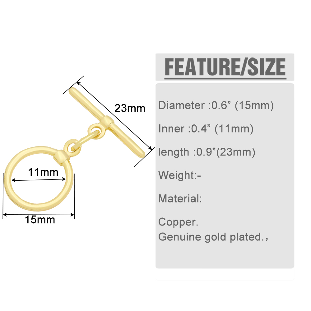 OCESRIO トレンディなトグルラウンドクラスプジュエリー - Toggle Clasp Gold のレビューと価格