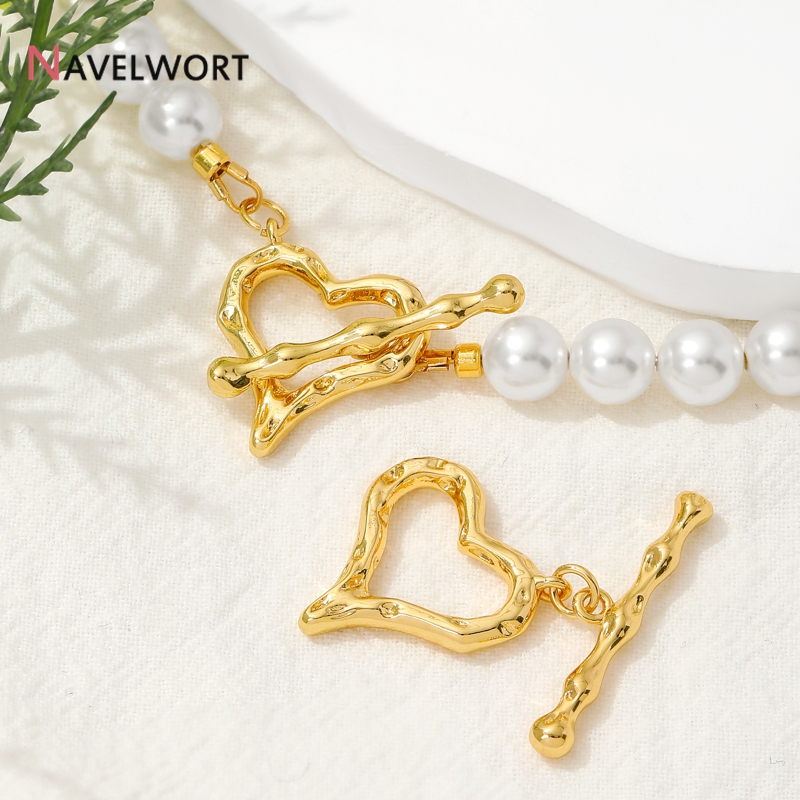 18K金メッキハート型OTクラスプフックコネクター、DIYブ - Toggle Clasp Gold のレビューと価格