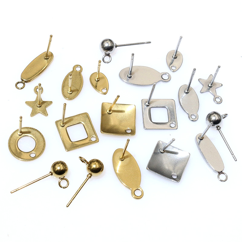 20個ステンレス鋼クラフトイヤリングスタッド幾何学的多角形イ - Jewelry Making Set のレビューと価格
