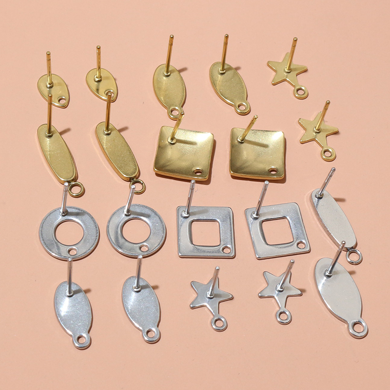 20個ステンレス鋼クラフトイヤリングスタッド幾何学的多角形イ - Jewelry Making Set のレビューと価格