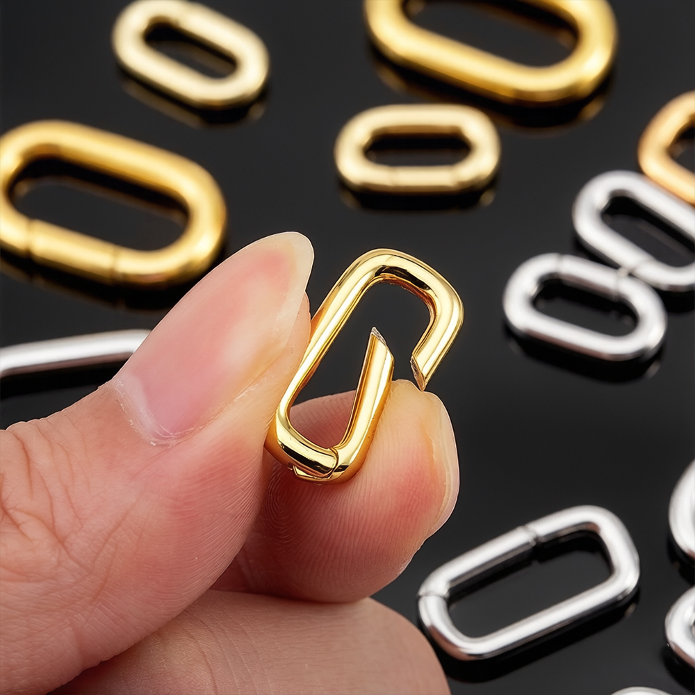 2個入り 18K金メッキ オーバルカラビナネックレスクラスプ - Jewelry Making Beads のレビューと価格