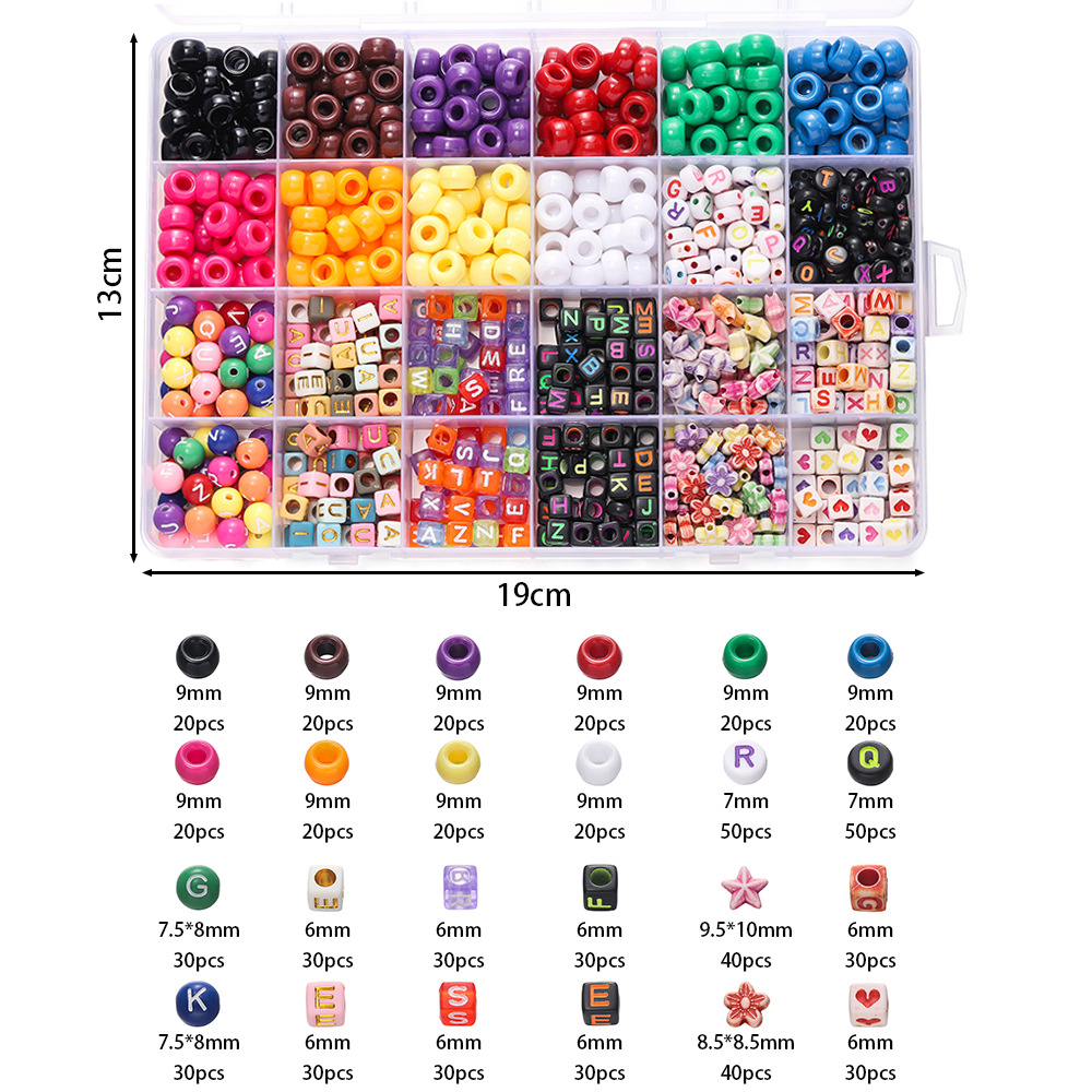 1箱 カラフルアクリルポニービーズ スクエアレタークレイスペ - Jewelry Making Set のレビューと価格