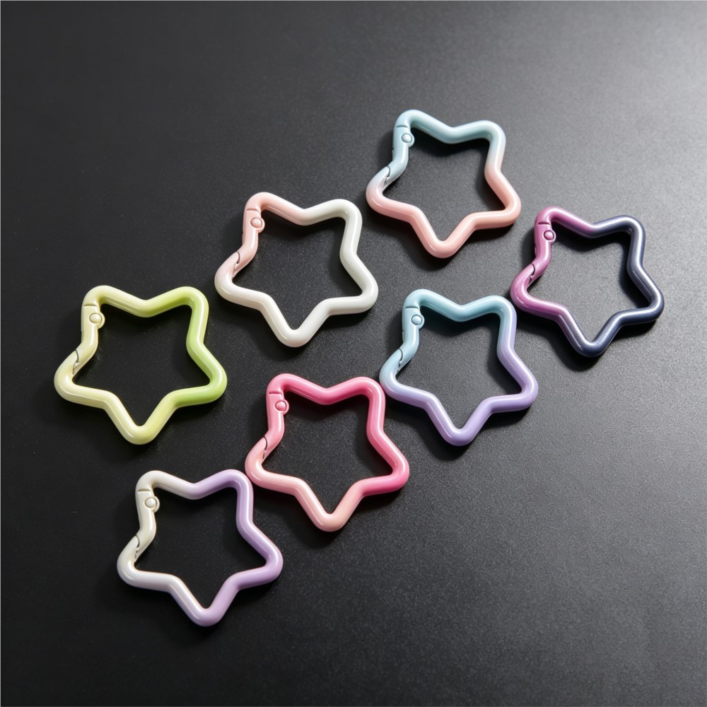 5 個のグラデーション星形スプリングリングクラスプカラフルな - Jewelry Making Articles のレビューと価格