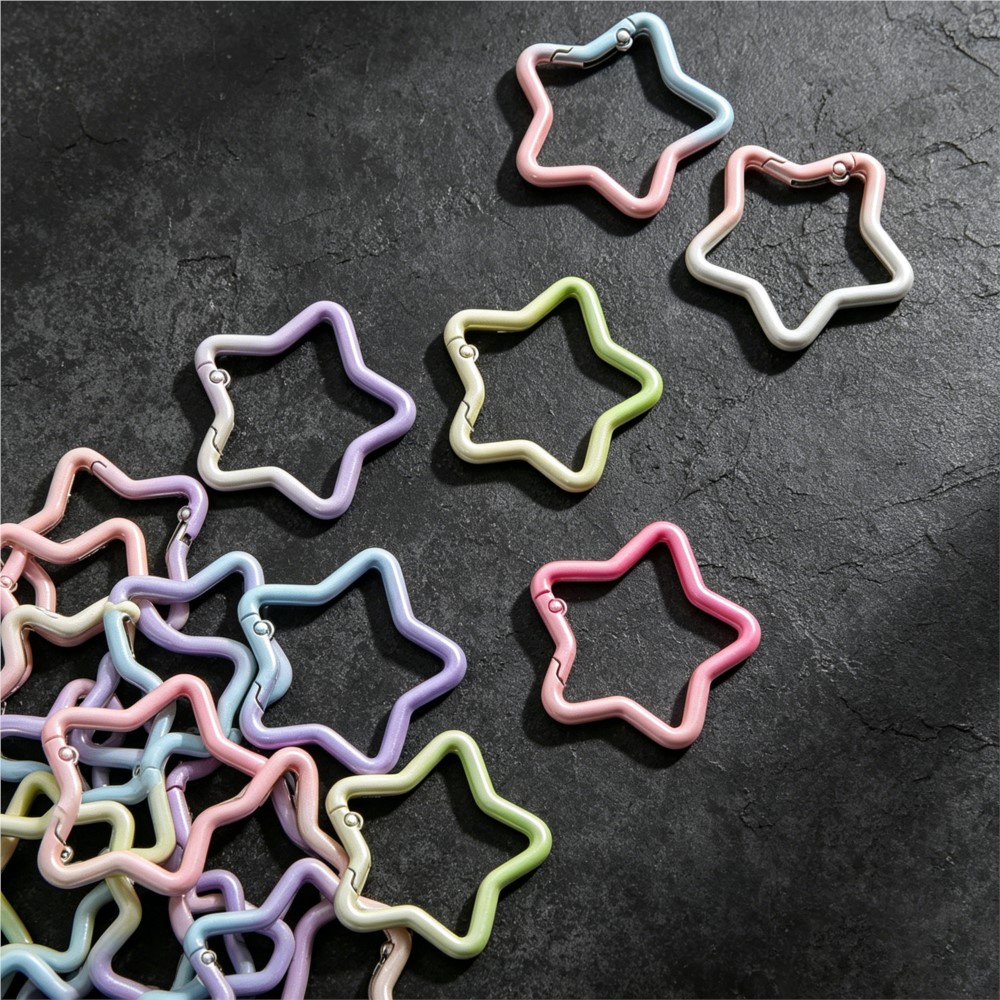 5 個のグラデーション星形スプリングリングクラスプカラフルな - Jewelry Making Articles のレビューと価格