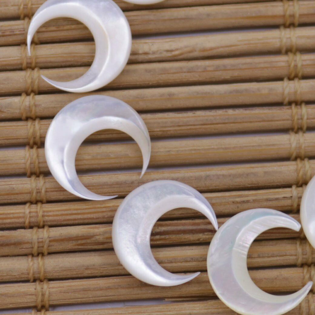 10 個ネイル 3D アート月の形ナチュラルホワイトシェルマ - Jewelry Making Drill のレビューと価格