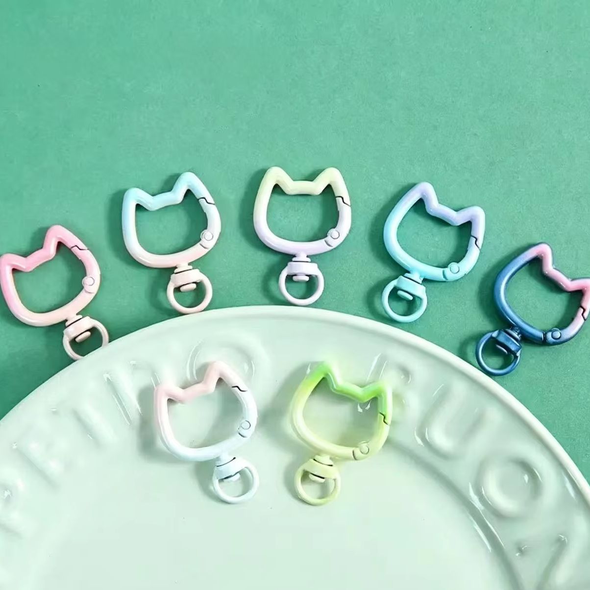 5-10 個グラデーションかわいい猫クラスプ開閉可能なコネク - Jewelry Making Articles のレビューと価格
